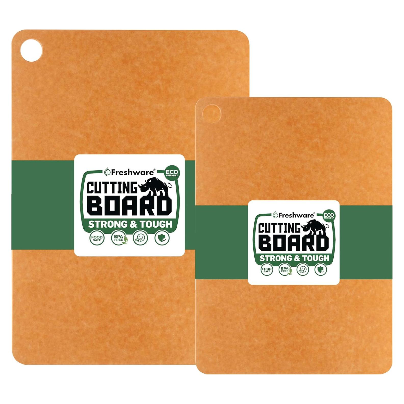 Juego de 2 Tablas de Cortar de Madera Freshware 30.48x22.86cm y 38.1x28.58cm