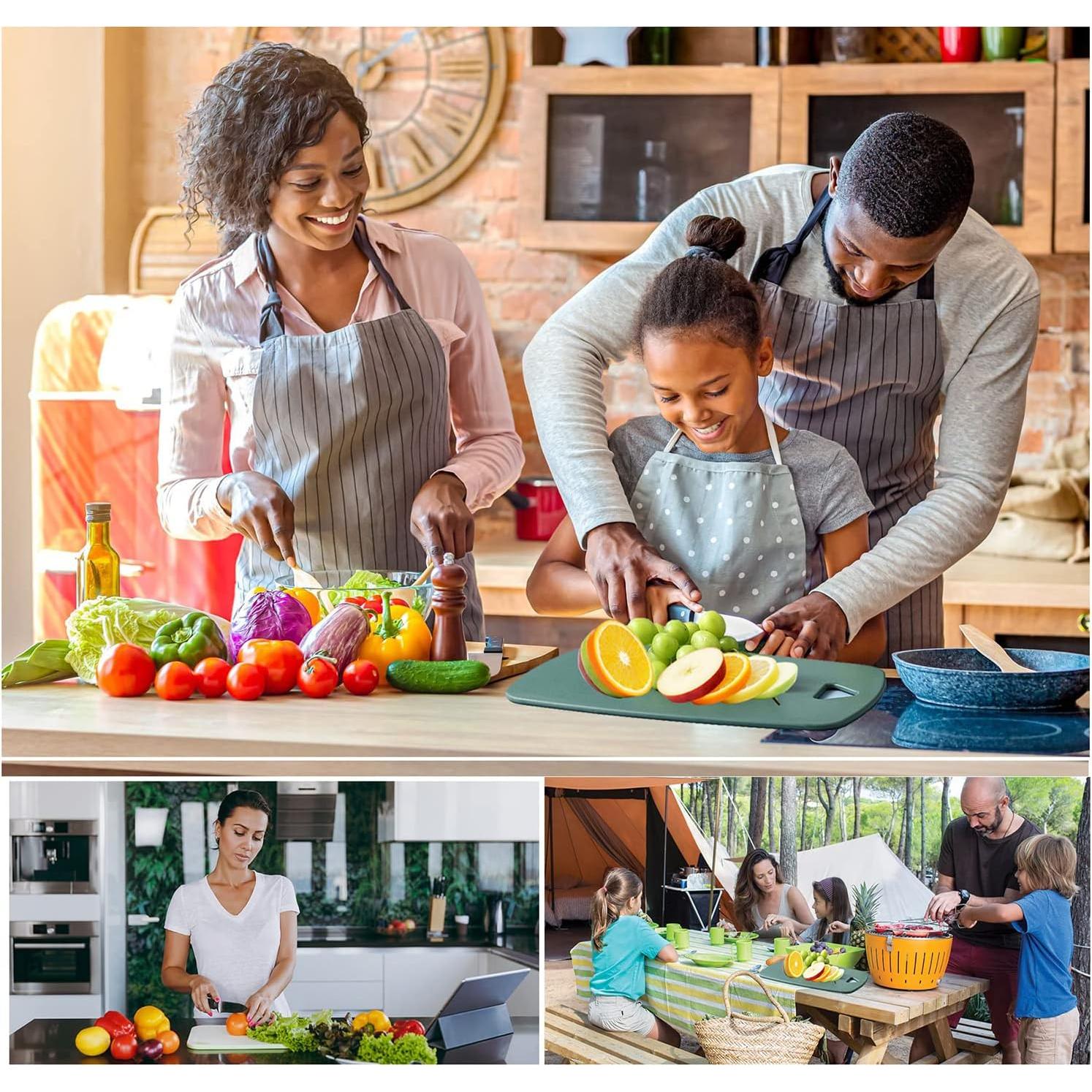 Juego de 3 Tablas de Cortar XINHUISHQZ Verde 35x25cm