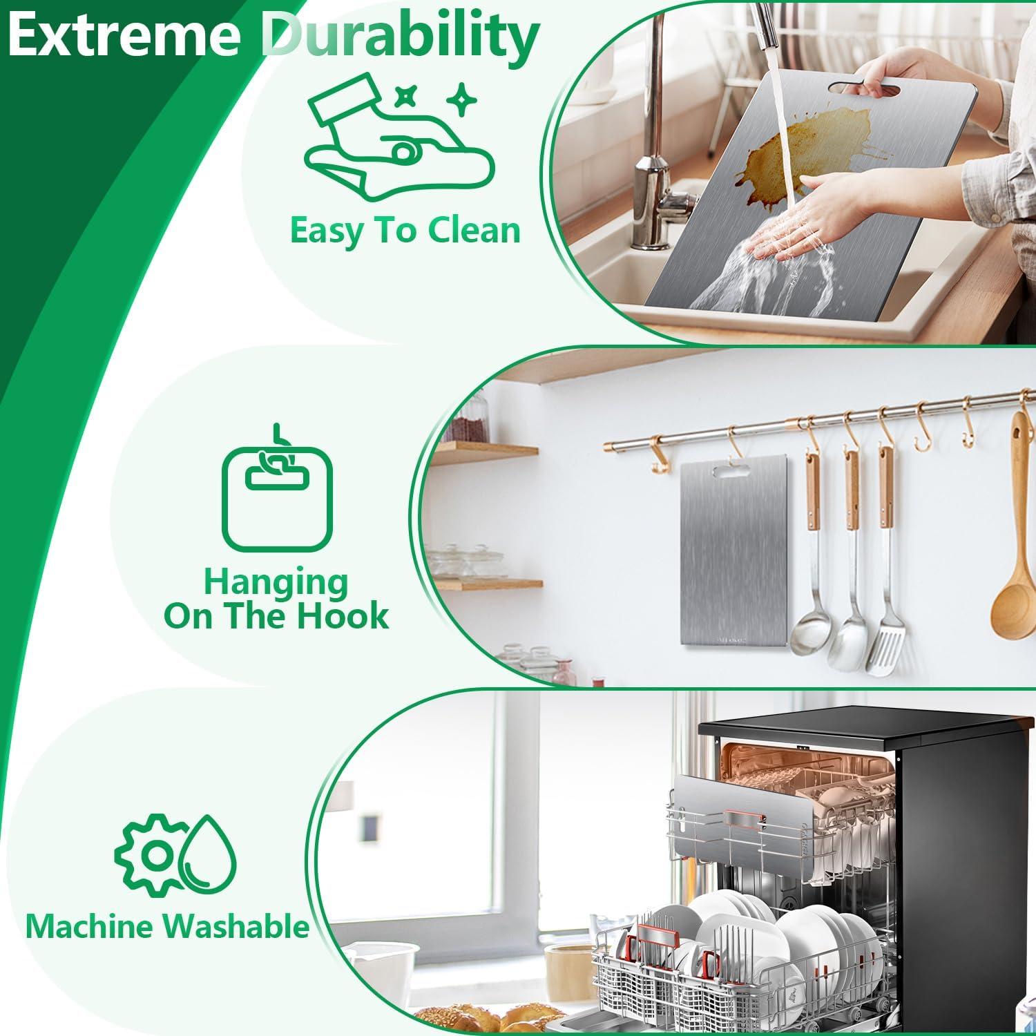 Juego de 3 Tablas de Cortar de Titanio BYEHOVOO - Doble Cara