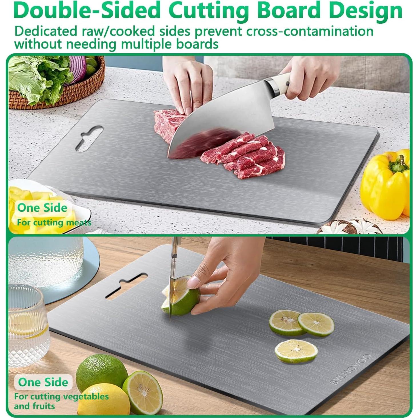 Juego de 3 Tablas de Cortar de Titanio BYEHOVOO - Doble Cara