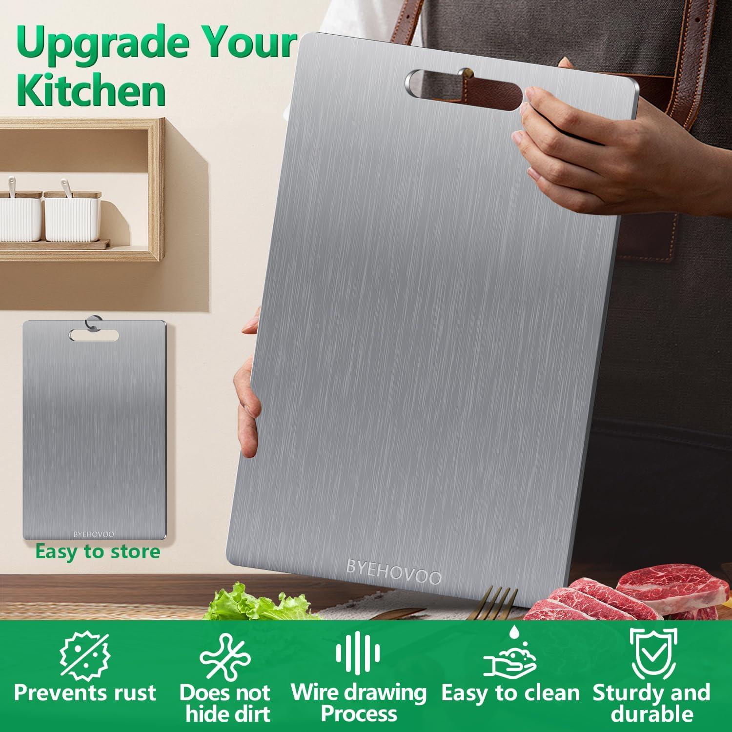 Juego de 3 Tablas de Cortar de Titanio BYEHOVOO - Doble Cara