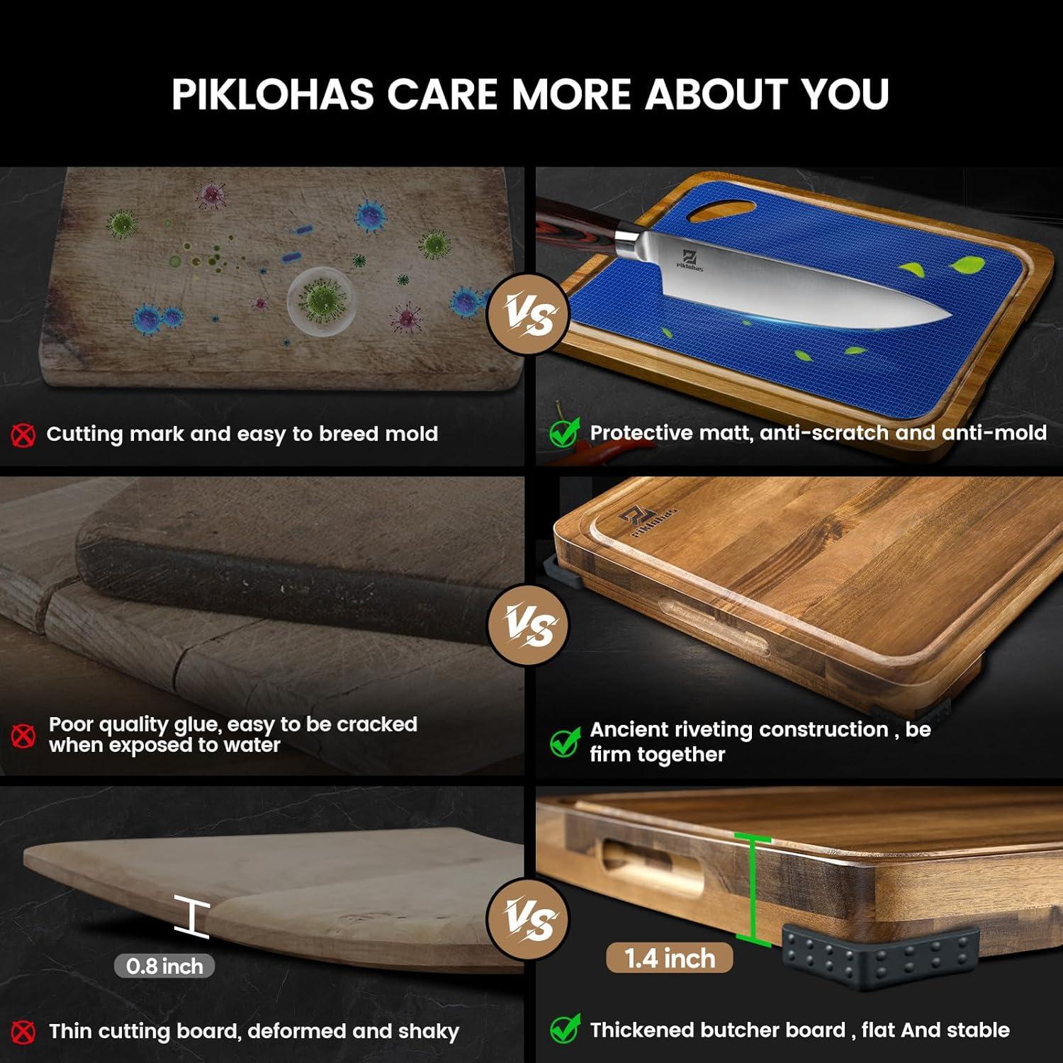 Juego de Tablas de Cortar Piklohas de Madera Acacia 7 Piezas