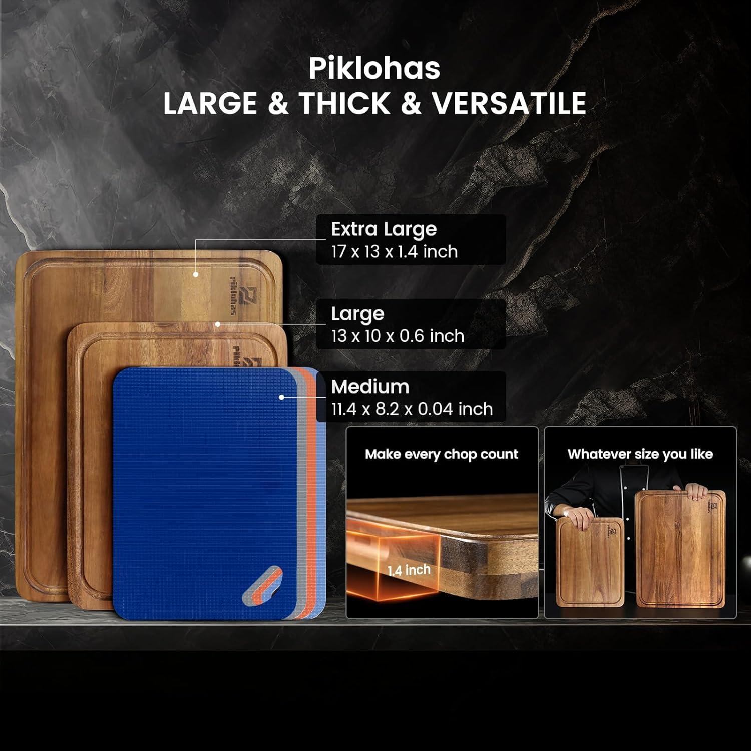 Juego de Tablas de Cortar Piklohas de Madera Acacia 7 Piezas