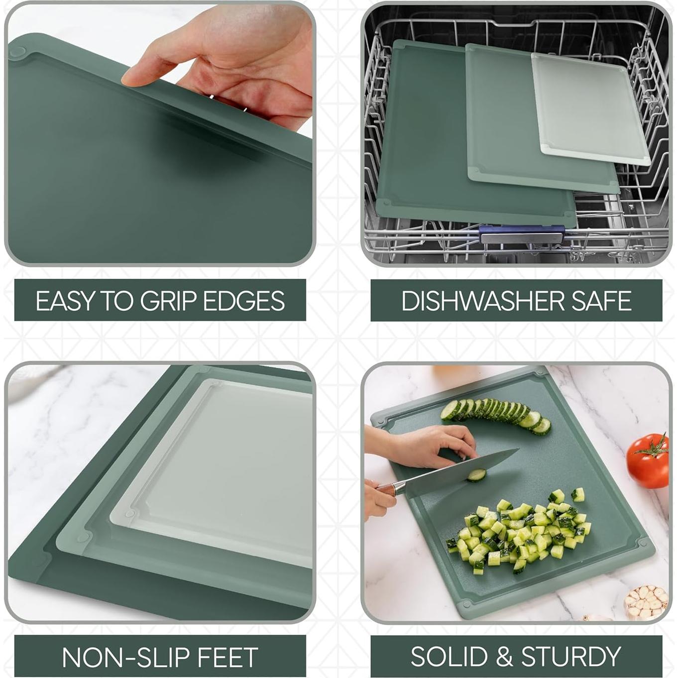 Juego de Tablas de Cortar COOK WITH COLOR 3 Piezas Antideslizantes