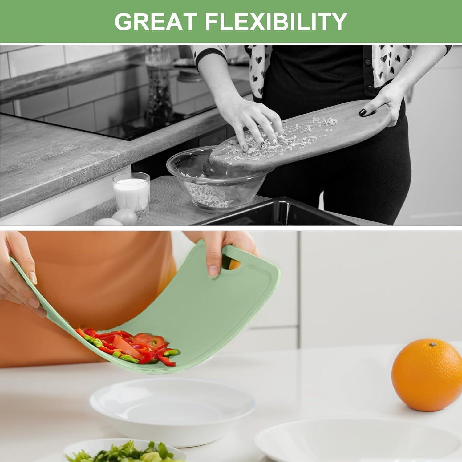 Tabla de Cortar Flexible Gintan con Cuchillo y Canal de Jugo