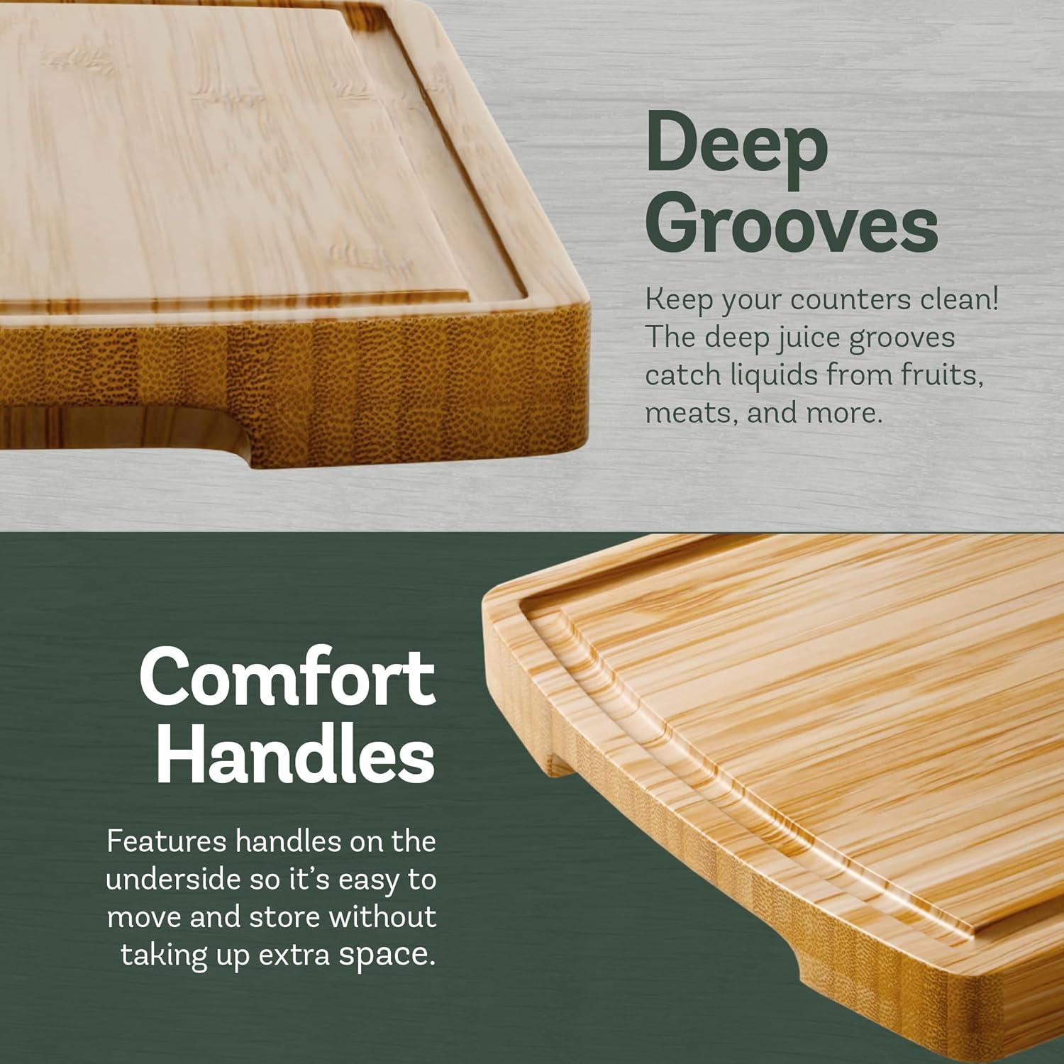 Set de 4 Tablas de Cortar de Bambú con Canal de Jugo - Bambusi