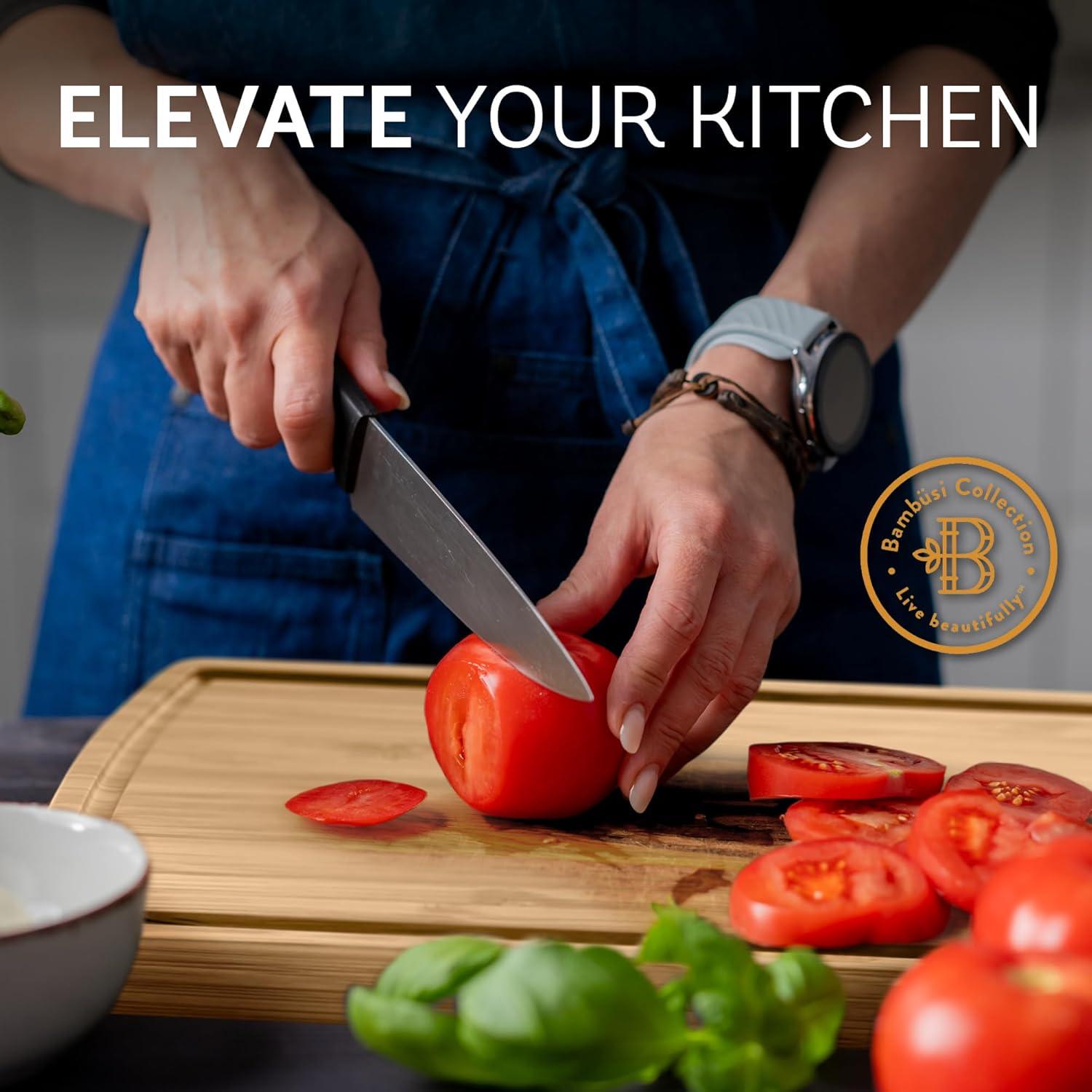 Set de 4 Tablas de Cortar de Bambú con Canal de Jugo - Bambusi