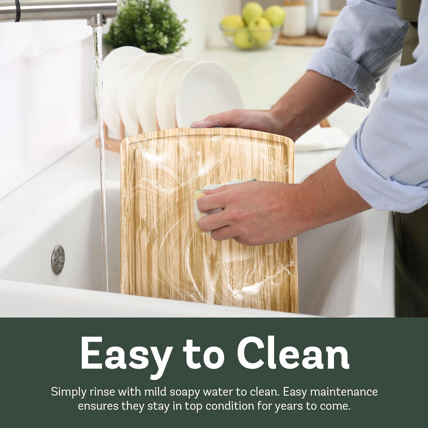 Set de 4 Tablas de Cortar de Bambú con Canal de Jugo - Bambusi