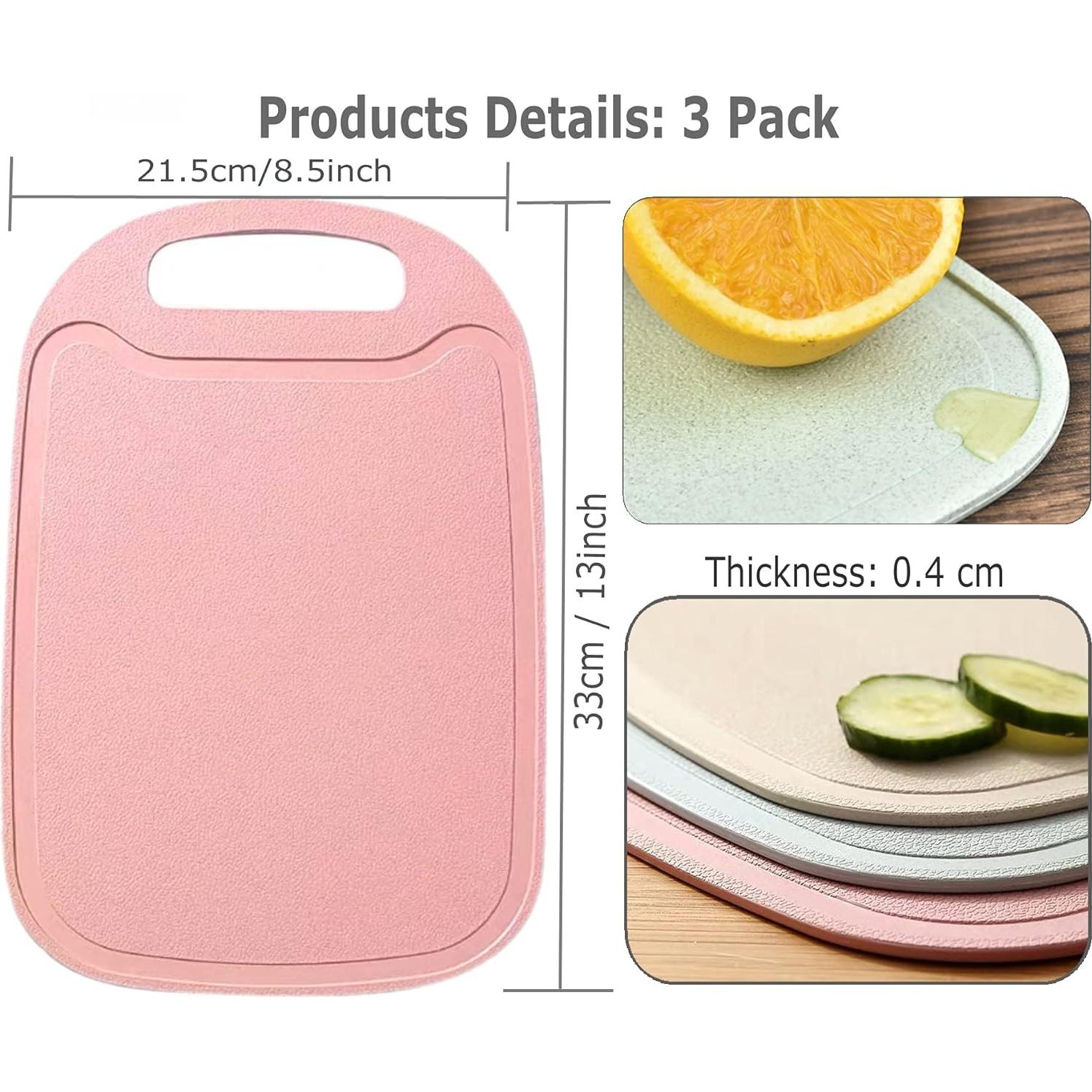 Juego de 3 Tablas de Cortar Yeler de Plástico A Prueba de Lavavajillas