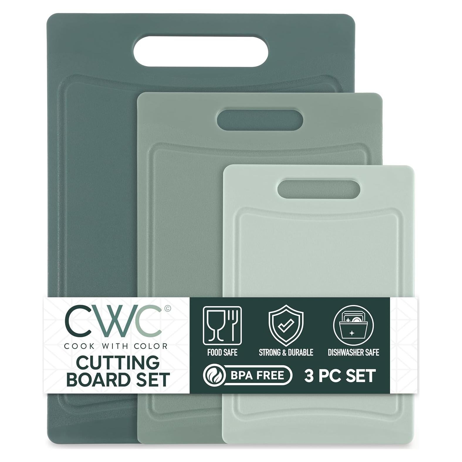 Juego de 3 Tablas de Cortar Antideslizantes COOK WITH COLOR Menta