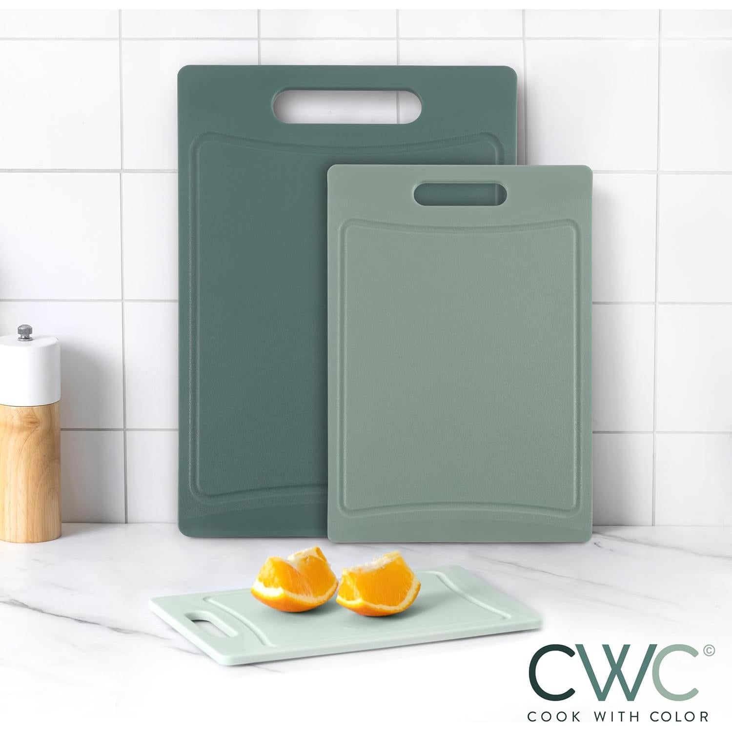 Juego de 3 Tablas de Cortar Antideslizantes COOK WITH COLOR Menta