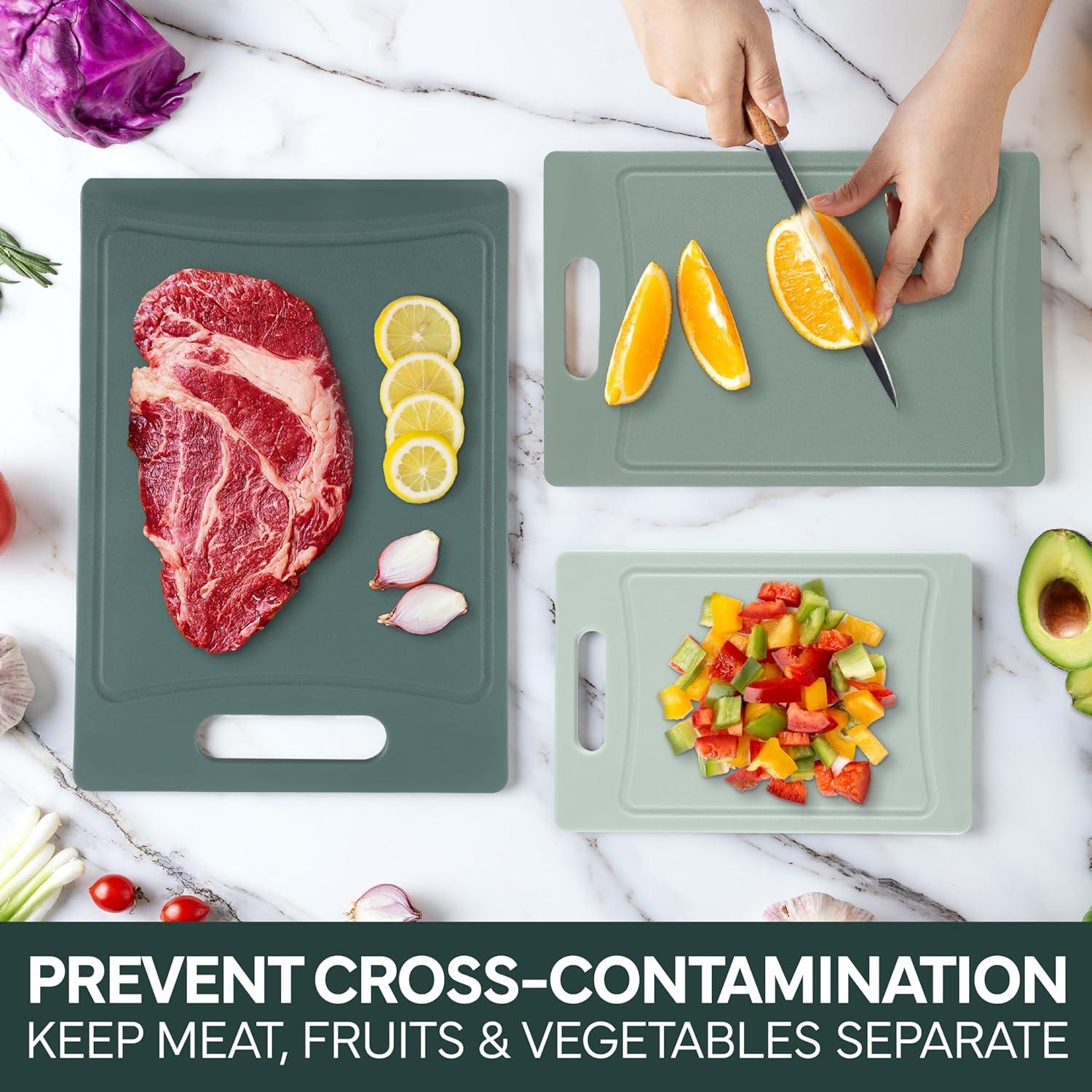 Juego de 3 Tablas de Cortar Antideslizantes COOK WITH COLOR Menta