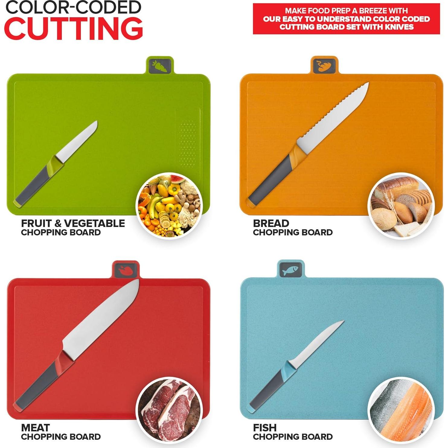 Juego de tablas de cortar y cuchillos Modern Innovations - Autolimpiante