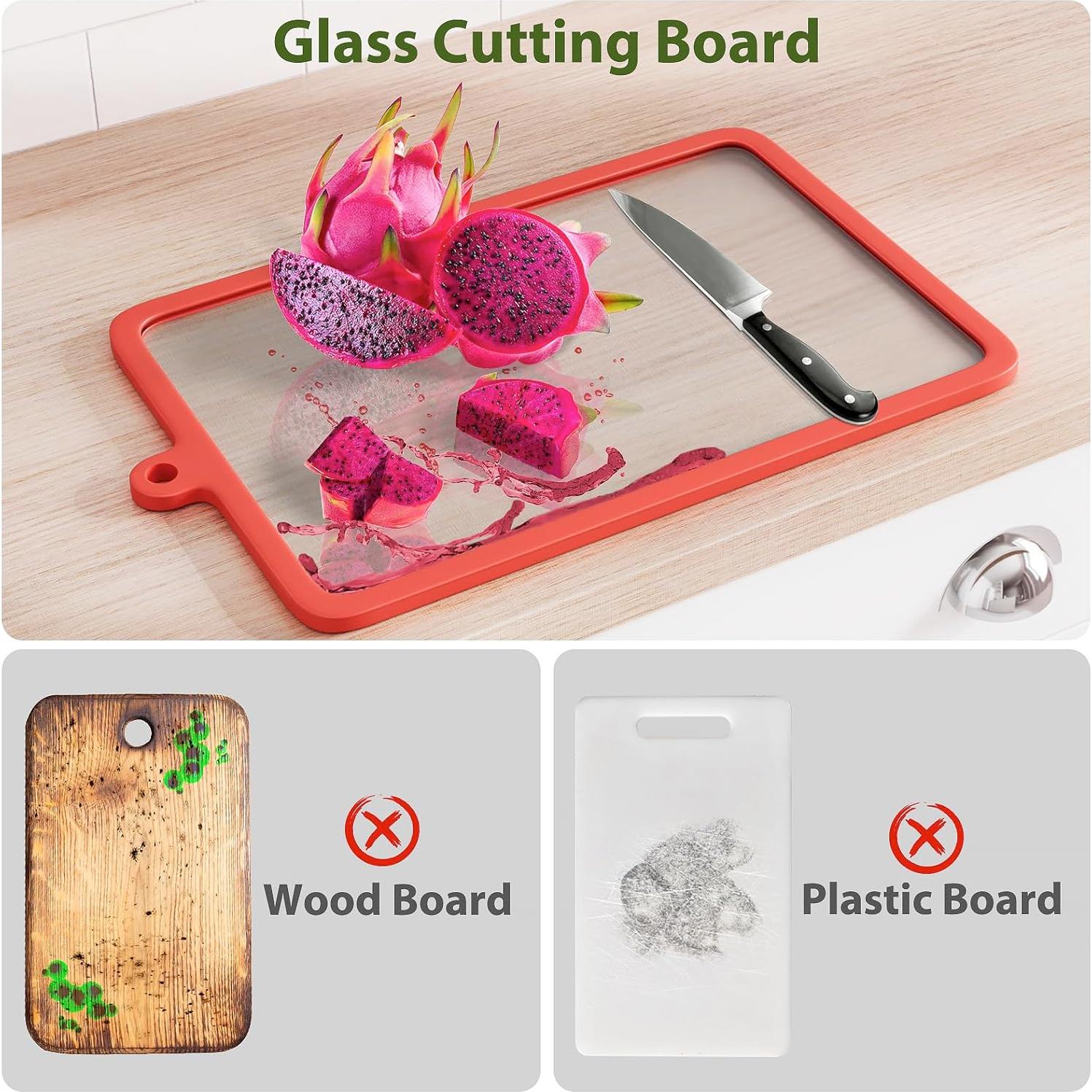 Juego de 2 Tablas de Cortar de Vidrio Freshmage 38x25 cm y 30x20 cm