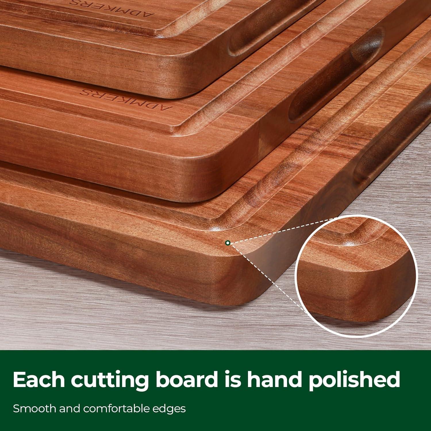 Set de 3 Tablas de Cortar de Madera Acacia ADMKERS 43.2x30.5 cm