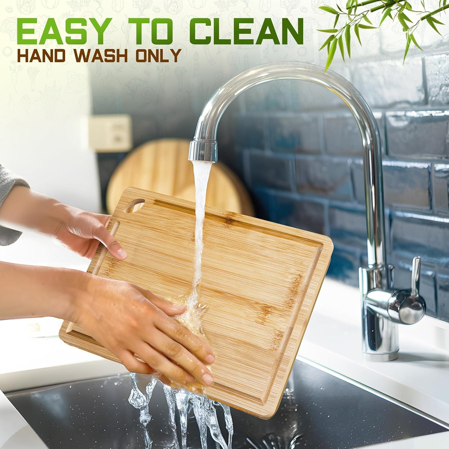 Juego de 3 Tablas de Cortar de Bambú HOMVIA - Ecológicas y Reforzadas