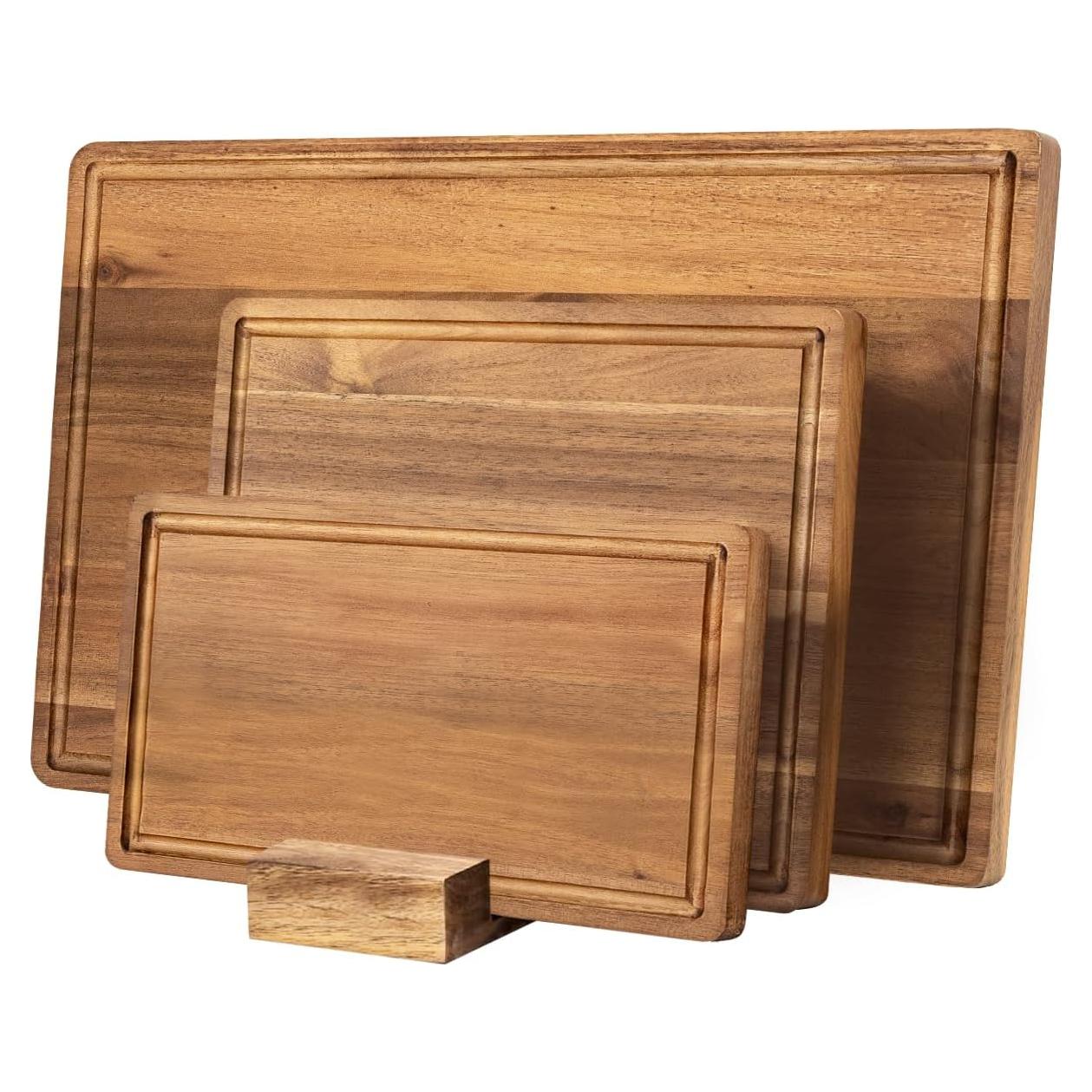 Set de 3 Tablas de Cortar de Madera KOLWOVEN - Acacia 43.2x30 cm