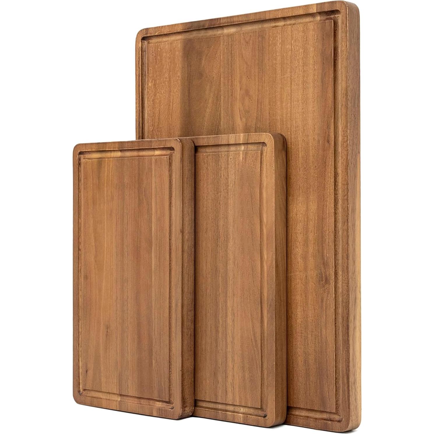 Set de 3 Tablas de Cortar de Madera KOLWOVEN - Acacia 43.2x30 cm