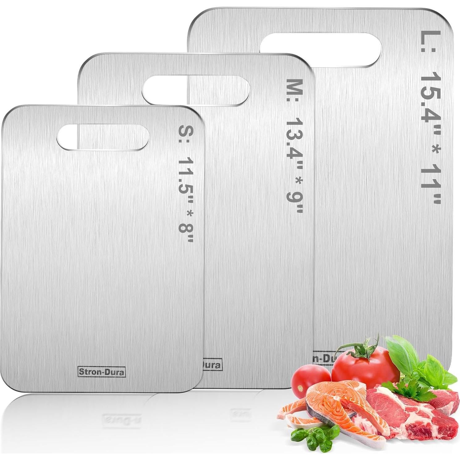 Tabla de Cortar Stron-Dura Acero Inoxidable 29.2x20.3 cm