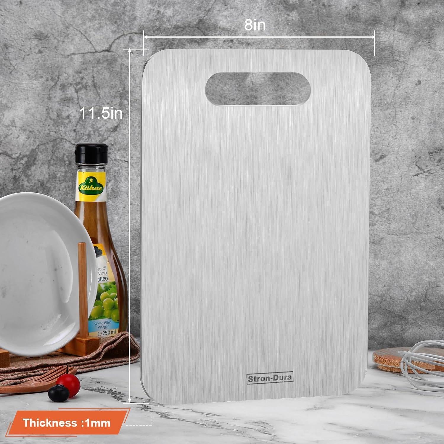 Tabla de Cortar Stron-Dura Acero Inoxidable 29.2x20.3 cm