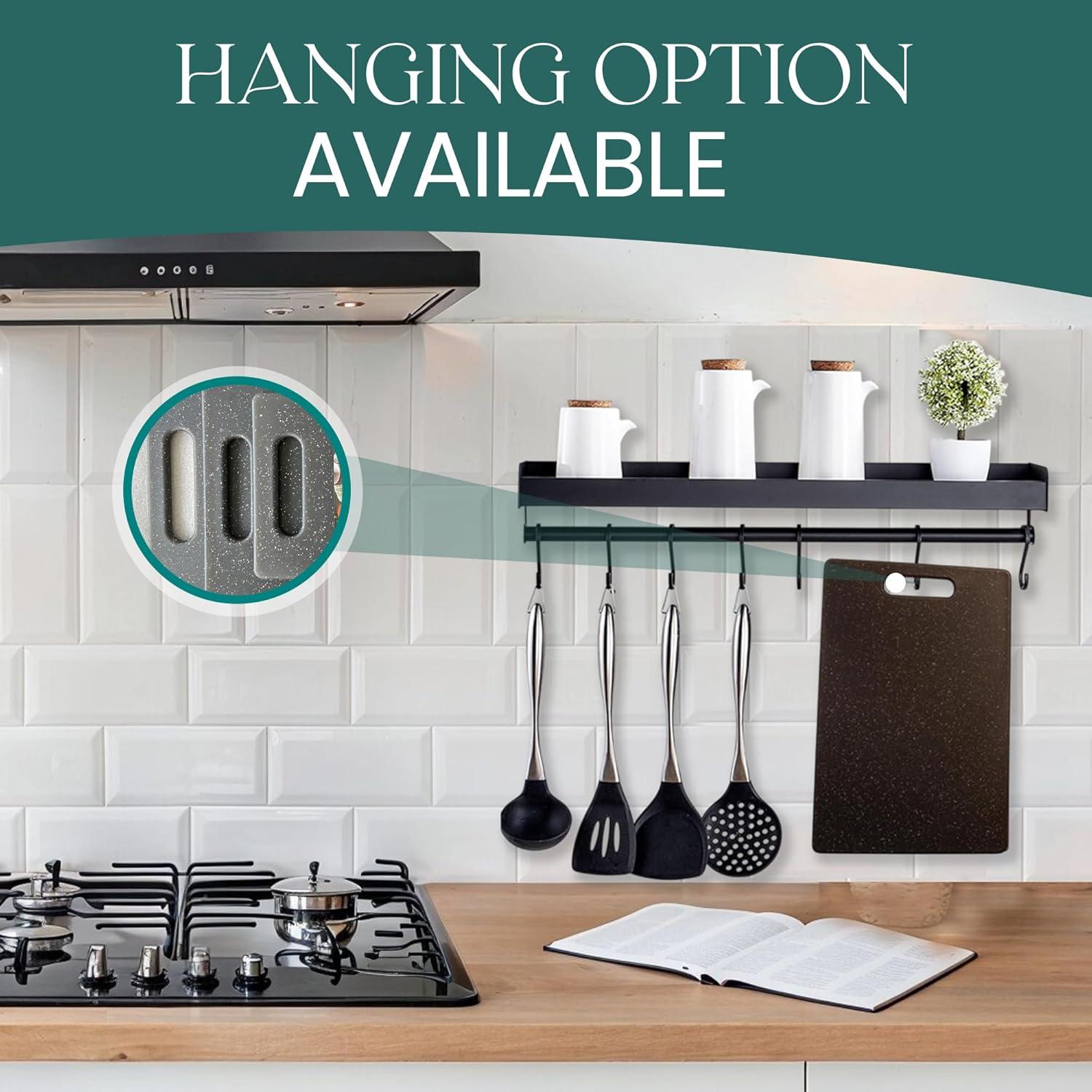 Juego de 3 Tablas de Cortar New Genflo Antideslizantes Negras