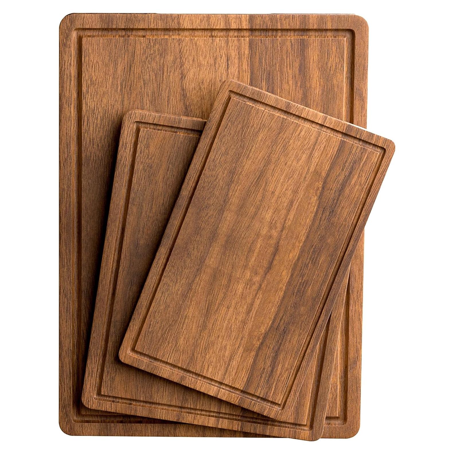 Juego de 3 tablas de cortar de madera de acacia Misawce