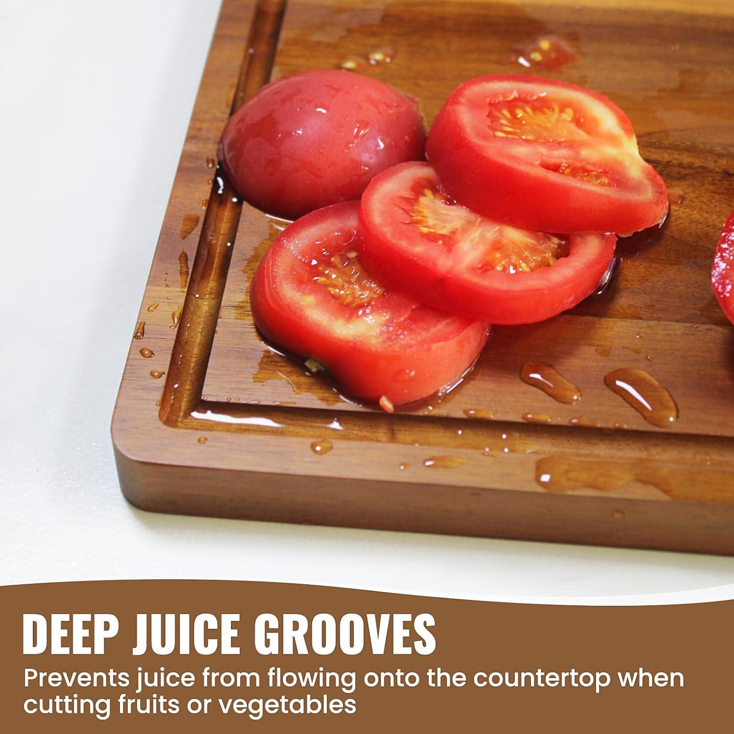 Juego de 3 tablas de cortar de madera de acacia Misawce