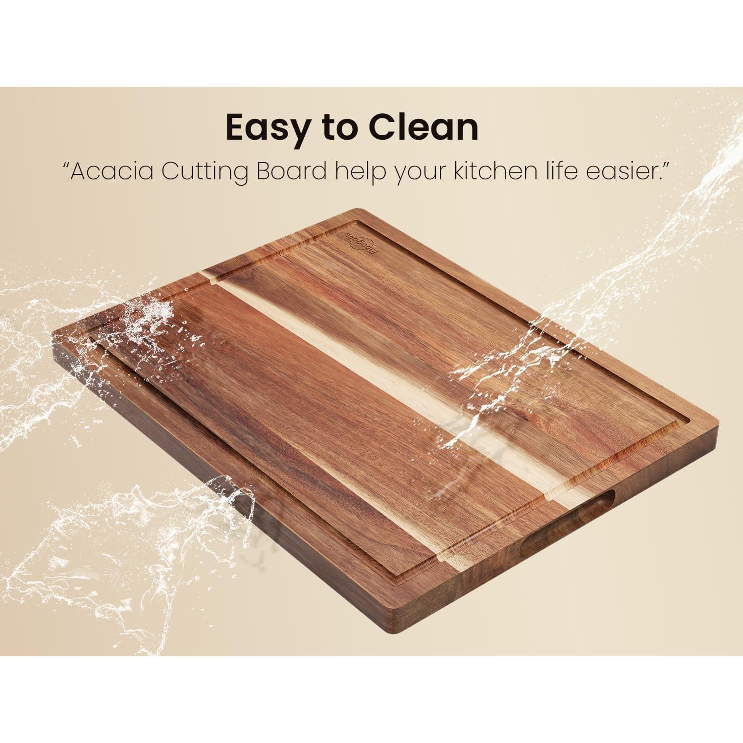 Juego de 3 Tablas de Cortar de Madera de Acacia Fibogollo