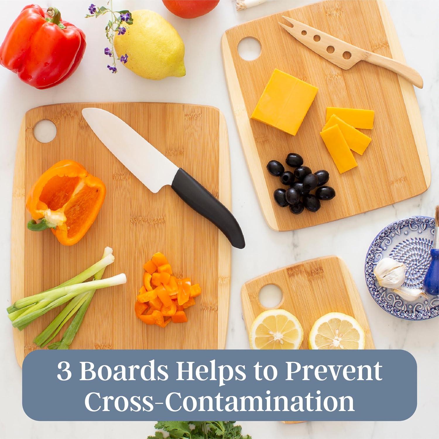 Juego de 3 Tablas de Cortar de Bambú Totally Bamboo - Reversibles