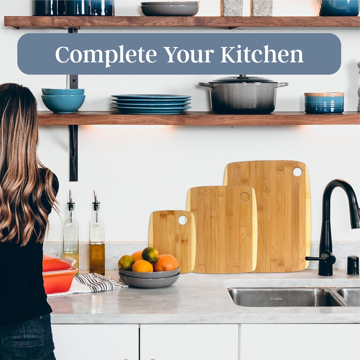 Juego de 3 Tablas de Cortar de Bambú Totally Bamboo - Reversibles