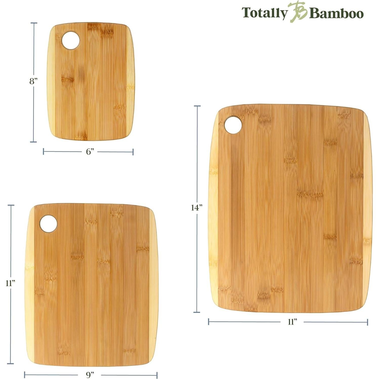 Juego de 3 Tablas de Cortar de Bambú Totally Bamboo - Reversibles