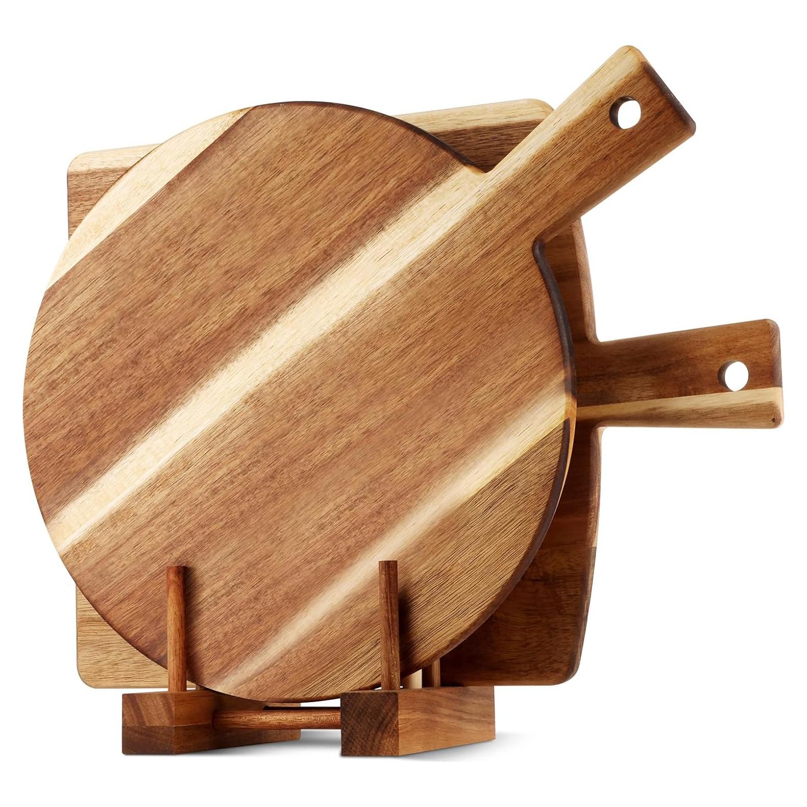 Juego de 2 Tablas de Cortar de Madera Acacia BIEOFFEI 40.6x30.5cm