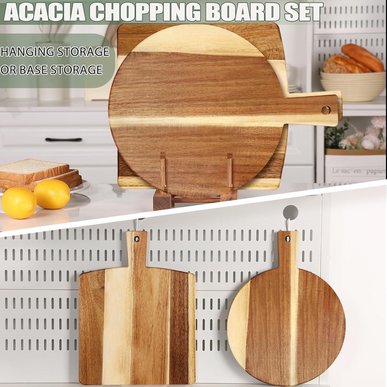 Juego de 2 Tablas de Cortar de Madera Acacia BIEOFFEI 40.6x30.5cm