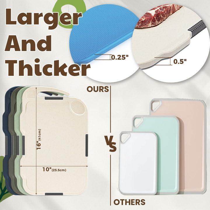 Set de 4 Tablas de Cortar Glotoch 40.64x25.4cm Antideslizantes