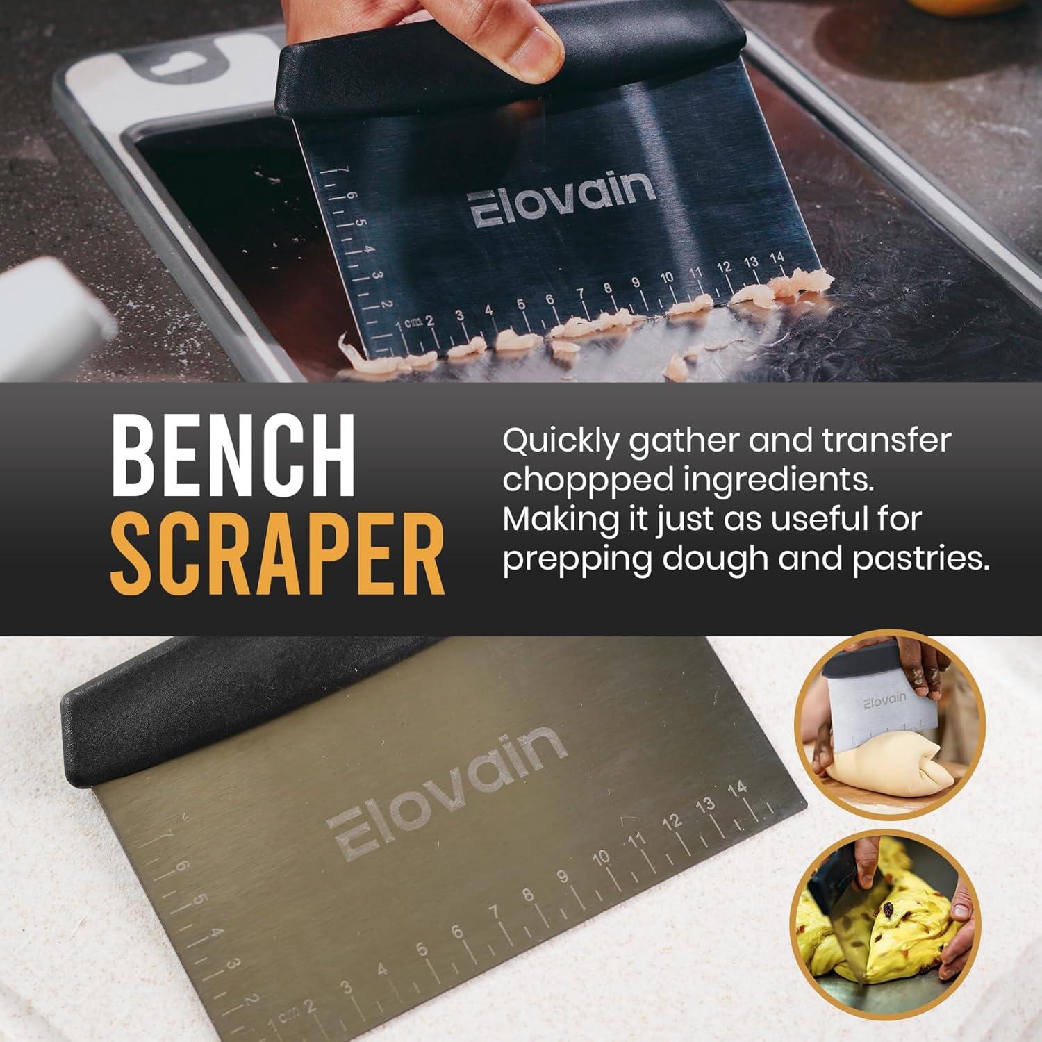 Tabla de Cortar Doble Cara Elovain con Afilador y Raspador 38x25cm