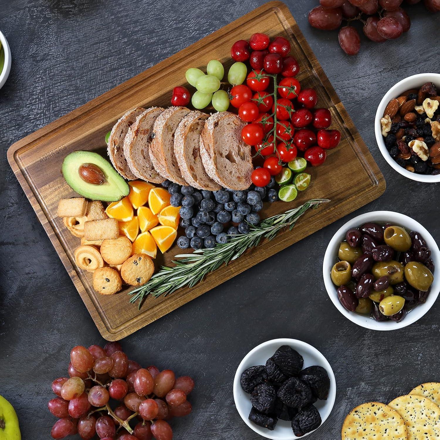 Juego de 3 Tablas de Cortar de Madera Acacia ADMKERS