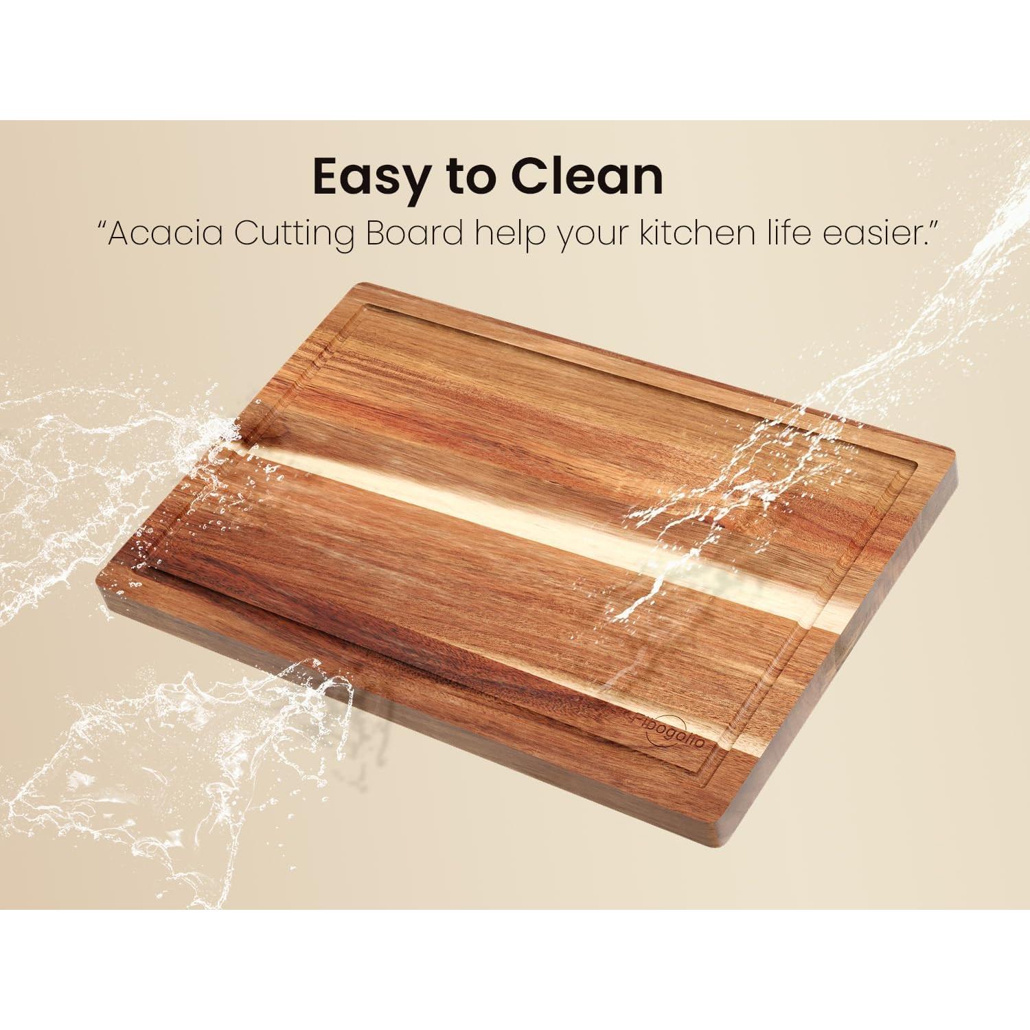 Juego de 3 Tablas de Cortar de Madera de Acacia Fibogollo