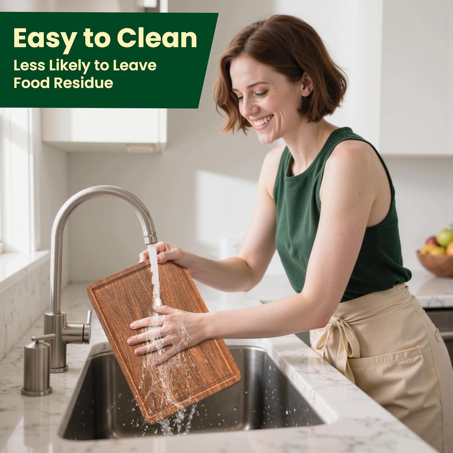 Juego de 3 tablas de cortar de madera acacia X-PREK con canal