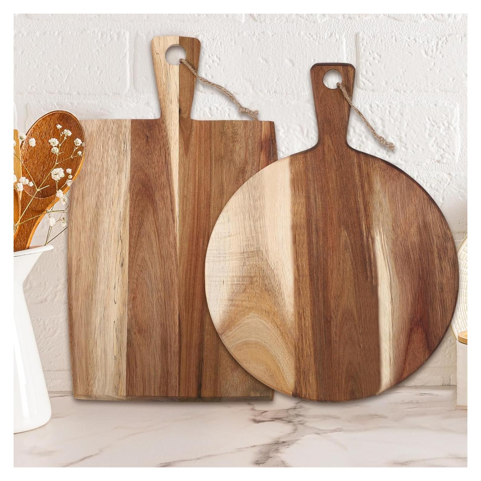 Juego de 2 Tablas de Cortar de Madera Acacia Hsei 40.6x30.5 cm