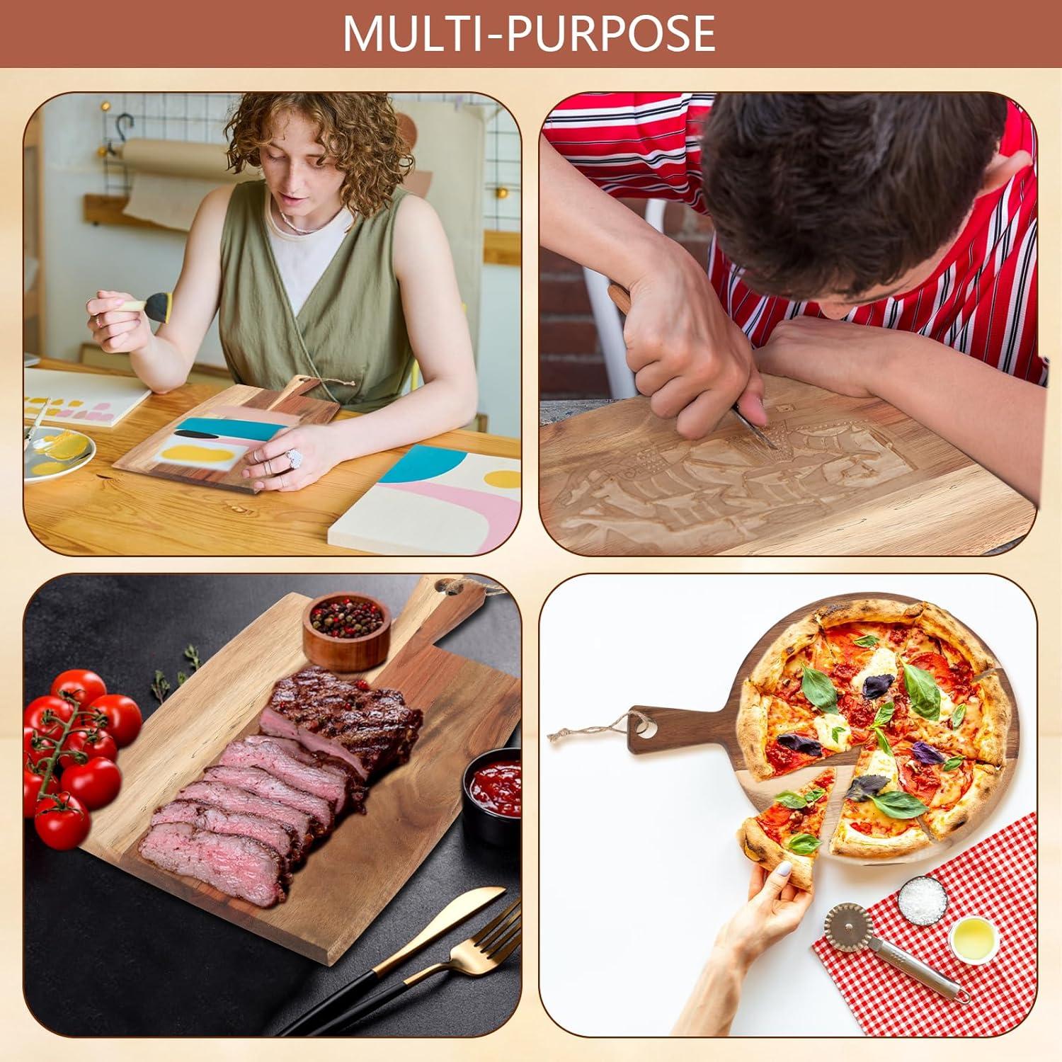 Juego de 2 Tablas de Cortar de Madera Acacia Hsei 40.6x30.5 cm