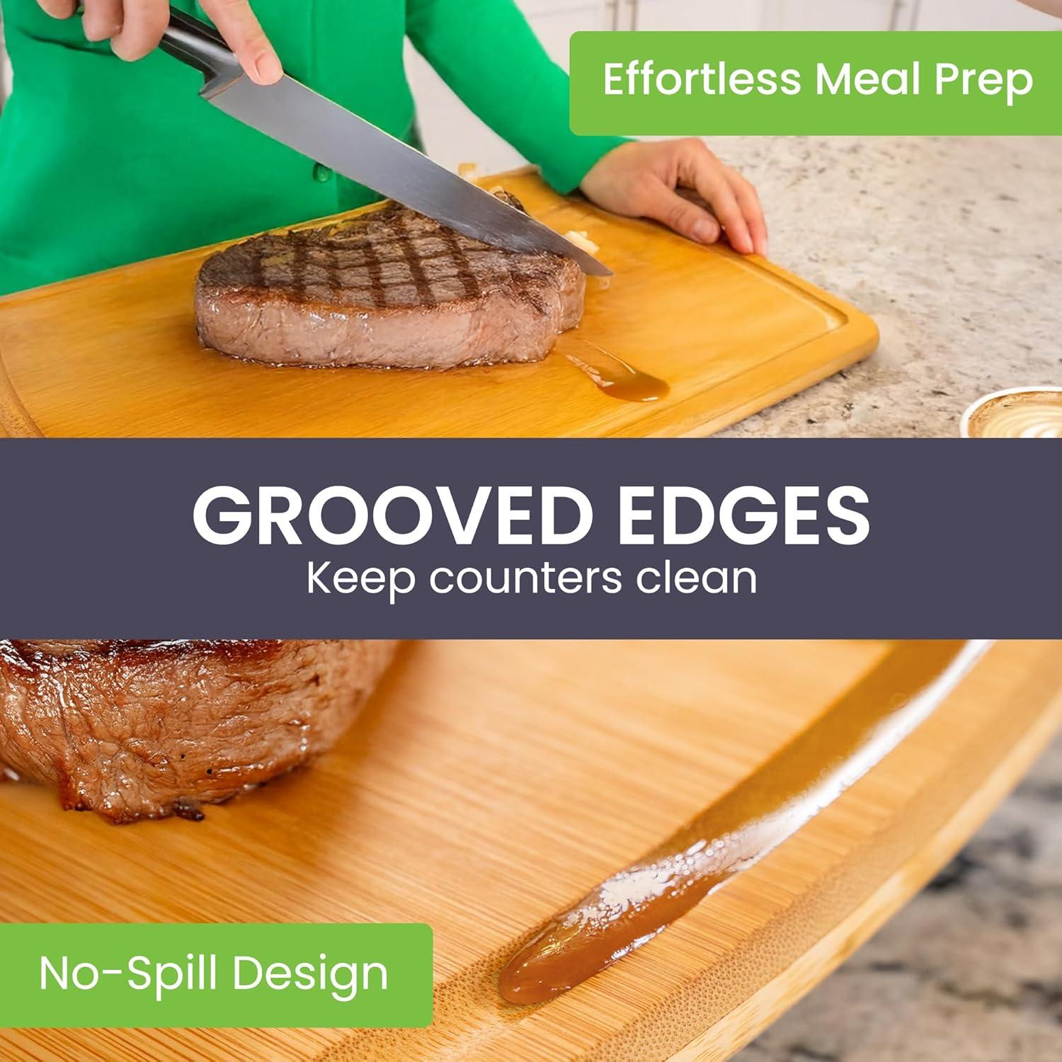 Juego de 3 Tablas de Cortar de Bambú Greener Chef XL, Ecológicas