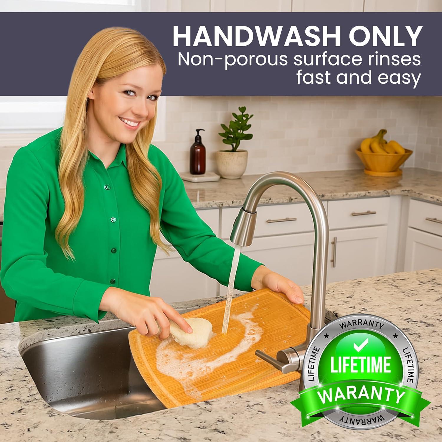 Juego de 3 Tablas de Cortar de Bambú Greener Chef XL, Ecológicas