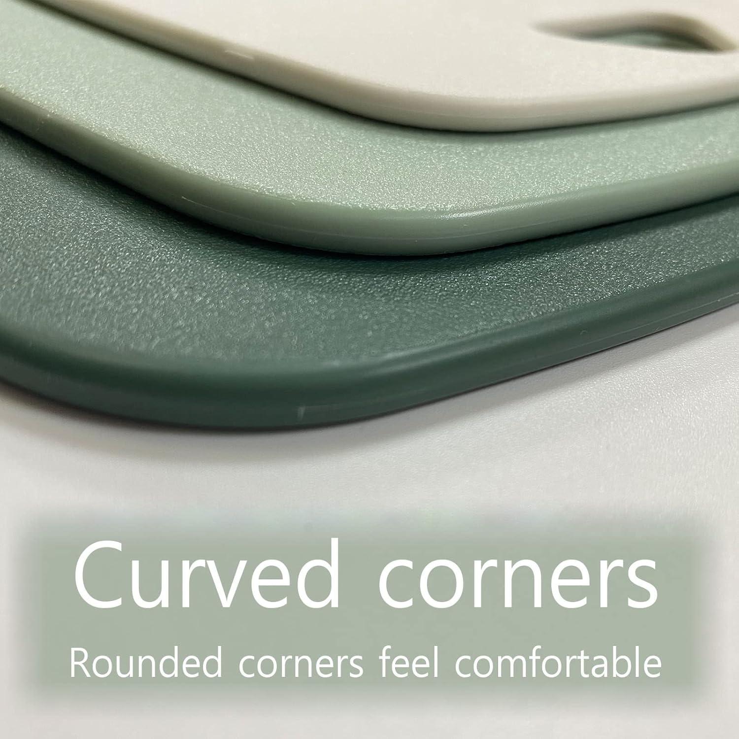 Juego de 3 Tablas de Cortar Plástico BALMYSPACE Verde