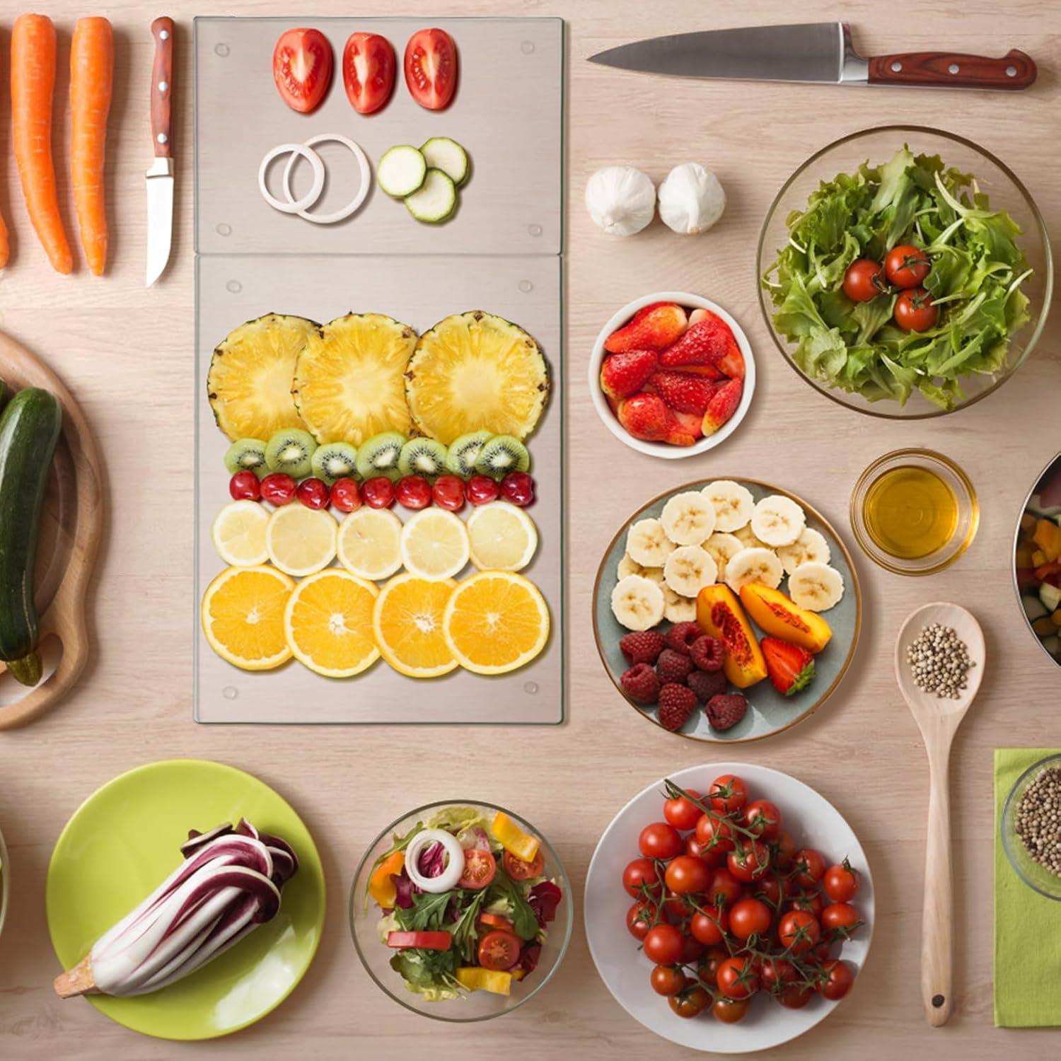 Juego de 2 Tablas de Cortar de Vidrio Templado JAMBALAY 40x30cm