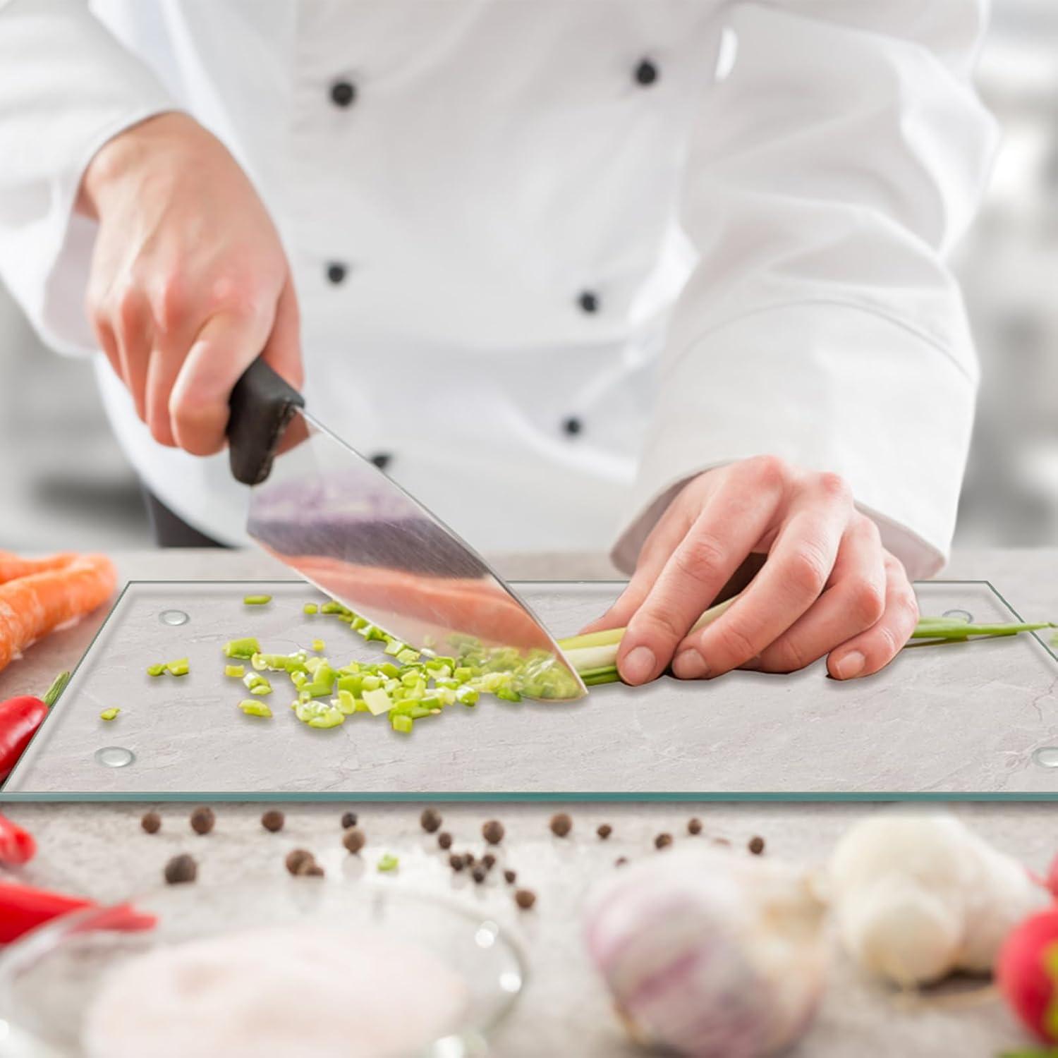 Juego de 2 Tablas de Cortar de Vidrio Templado JAMBALAY 40x30cm