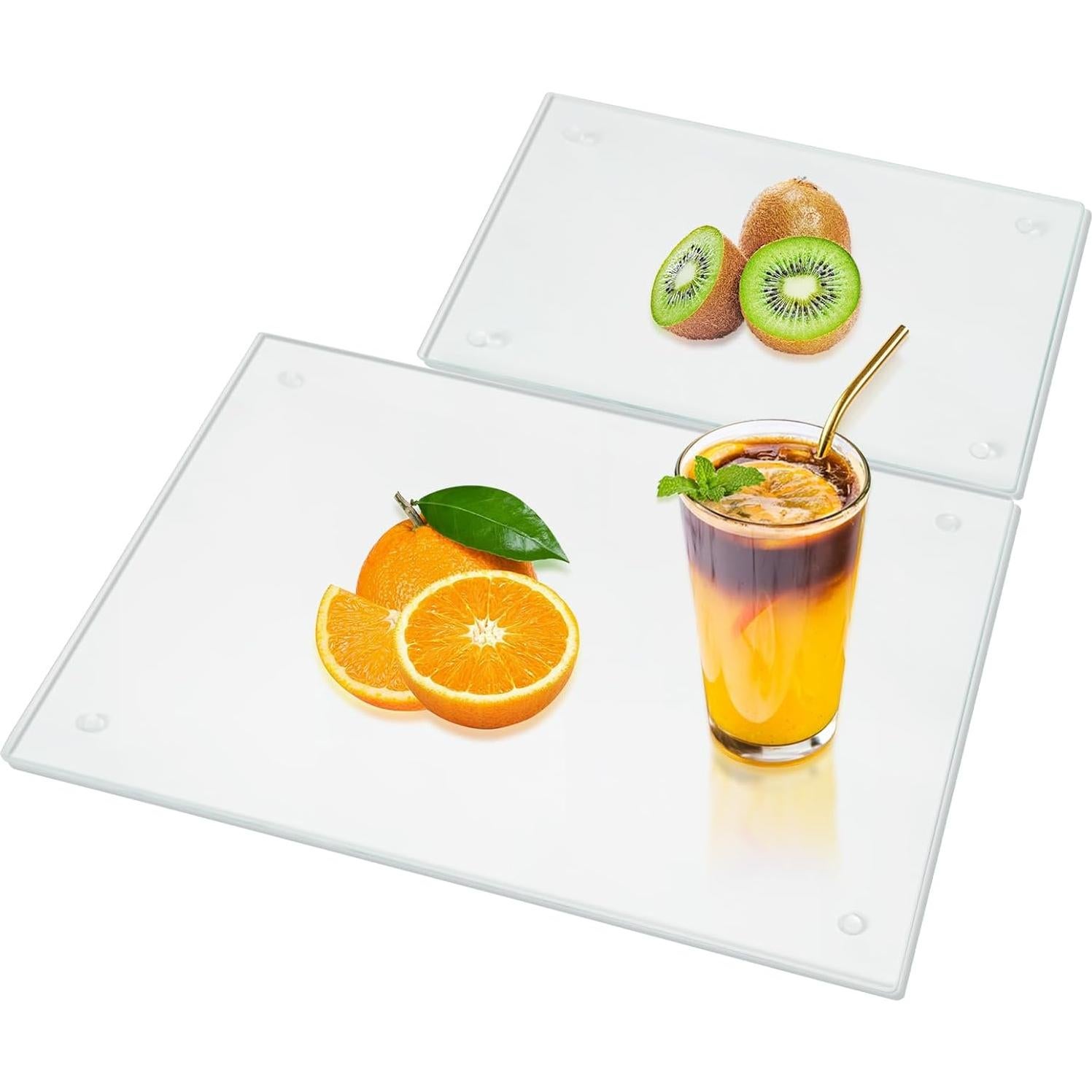 Juego de 2 Tablas de Cortar de Vidrio Templado JAMBALAY 40x30cm