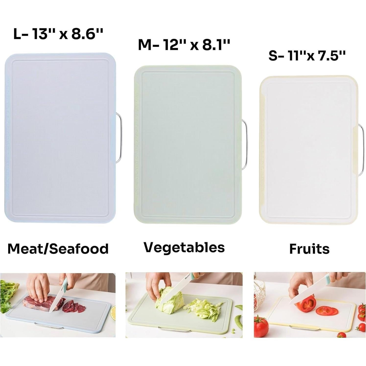 Juego de 3 Tablas de Cortar ACAUTO con Soporte Antideslizante