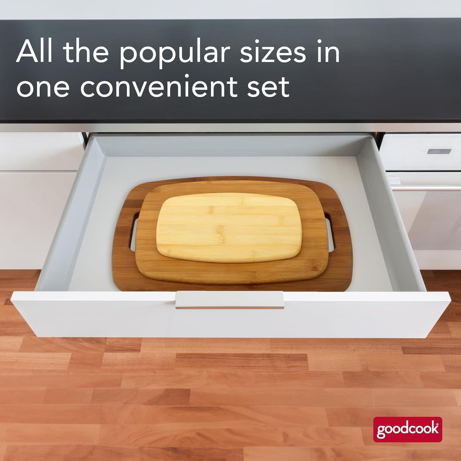 Juego de tablas de cortar de bambú GoodCook 3 piezas 15x30 cm