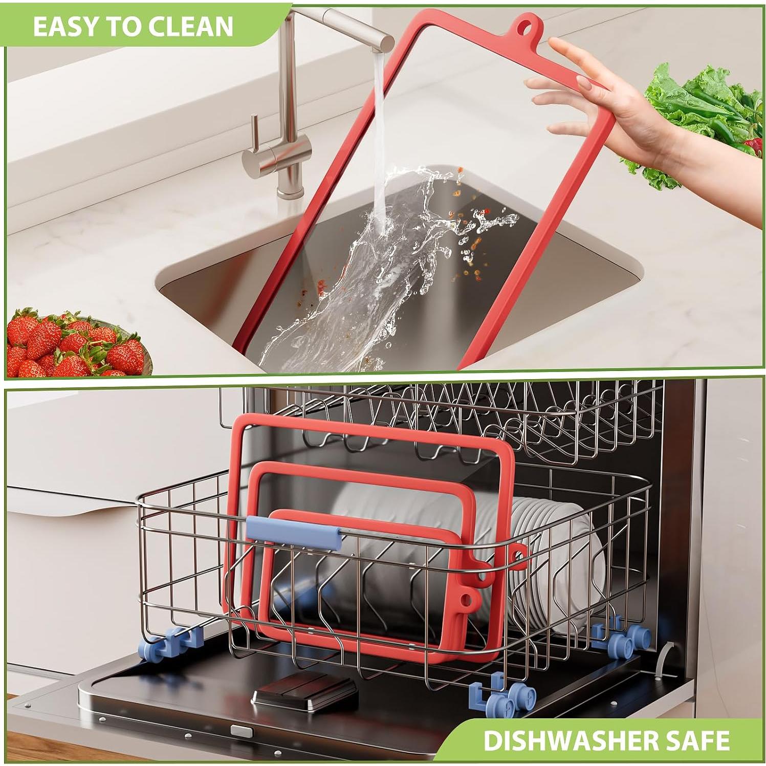 Juego de 3 Tablas de Cortar de Vidrio Templado Freshmage 25.4-38.1cm