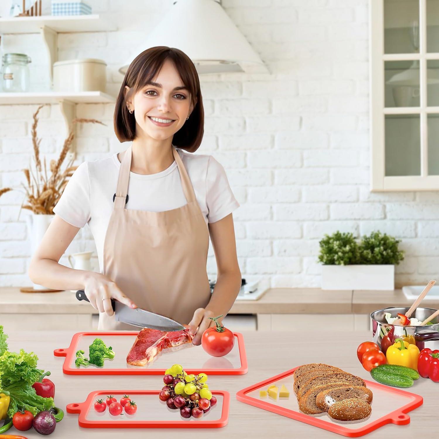 Juego de 3 Tablas de Cortar de Vidrio Templado Freshmage 25.4-38.1cm